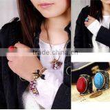 Turquoise Stone Rings Vintage Rings for Women&Men Antique Silver Ring Unisex Personality Oval Turquoise Finger Anillos IR122 thumbnail-2