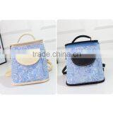 Wholesale Fashion Lady Leather Handbag with blue design