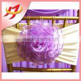 Wholesale Champagne Wedding Rosette Decoration Chair Sash Fabric thumbnail-4