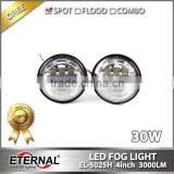 4.5" 30W Universal Harley Motorcycle Auxiliary LED Fog Light Chrome Black Base Spot Driving Lamp thumbnail-1