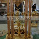 Magnificent Cast Metal Floor Clock, Bright Gold Gilt Finished Floor Standing Clock, 24K Gold Plated Floor Clock thumbnail-2