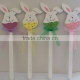 Promotion Design Good Quality Popular Easter Decoration Wooden Rabbit Picks Stick Decoration thumbnail-1