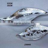 Cast Aluminum s Shape Bowl With Enamel in Silver and White Enamel