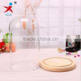 Clear Decorative Glass Dome With Black Wooden Base thumbnail-2