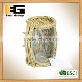 Natural Rattan Semi Cylindrical Garden Planter and Decoration Tray thumbnail-5