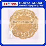 8PCS Dia. 30cm Golden Silver Round Disposable Greaseproof Lace Paper Doilies Cake Placemats for Cookie Dessert Restaurant