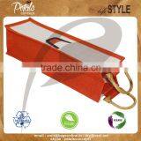 Jute Wine Bag With Cane Handle for One Bottle thumbnail-3