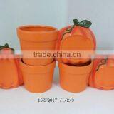Halloween Pumpkin Ceramic Flower Pot Festival Decorations thumbnail-1