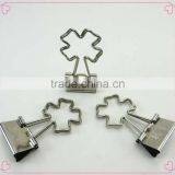 Clover Design Binder Clip Silver Laser LOGO Metal Money Clips