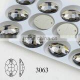 Black Diamond Flat Back Sew on Crystal Facncy Stone Glass Beads With Holes for Jewelry Making thumbnail-1