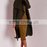 Best Selling Custom Lady Khaki Waterfall Coat Wholesale thumbnail-3