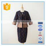 Shantung Lace Combination Classic 3 Pieces Skirt Church Suit For Women thumbnail-1