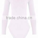 Long Sleeve Jumpsuit With High Leg Cotton Soft Basic White Off Shoulder Sexy Thong Bodysuit thumbnail-6