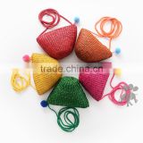 S66039A Candy Color Weaven Shell Mini Beach Bag Kid Coin Purses
