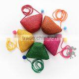 S66039A Candy Color Weaven Shell Mini Beach Bag Kid Coin Purses thumbnail-1