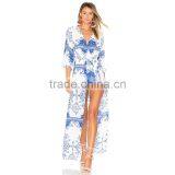 Most Popular 3/4 Sleeve Women Pant Dress Latest Printed Maxi Romper thumbnail-2