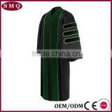 Matte Black Velvet Doctoral Graduation Gown thumbnail-5