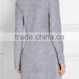 Gray Cotton Blend Terry Fabric Ladies Loungewear One Piece Home Wearing Warm Robe With Twill Belt thumbnail-4