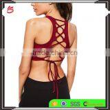 Wholesale Women's Yoga Sexy Sports Bra Active Lace up Back Fitness Yoga Running Bra thumbnail-2