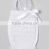 Newest White Ruffle Infant Romper With Bow Cute Toddler Girl Romper Pretty Kids Cothing Z-RR80804-13 thumbnail-1