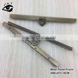 19CM Gunmetal Color Heart Design Metal Purse Frames Handbag Clutch Frame thumbnail-1
