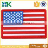 Excellent quality US logo national flag embossed PVC rubber patch
