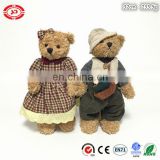 Countryside couple plush soft brown stuffed teddy bear toy