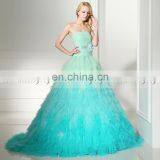 Gorgeous Strapless Sleeveless Lace-Up Organza Ruffles Gradient Color Ball Gown Prom Dresses SD362 thumbnail-4