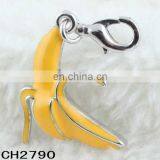 2017 Hot Sale Alloy Yellow Enamel Fruit Banana Charms Pendant Wholesale