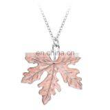 NE0837 Silver Jewelry, Rhodium Plating Leaf Shape Micro Pave Pendant Locket Necklace