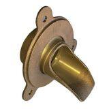 Nickel Bronze Downspout Nozzle with 5 Inch No-Hub Inlet for Roof Drainage