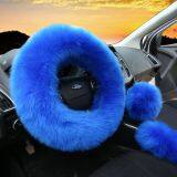 Premium Fluffy Genuine Sheepskin Fur Car Steering Wheel Cover