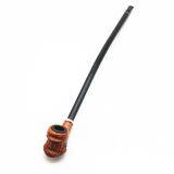 415mm Length Wooden Resin Long Tobacco Pipe With Small Hand-made Engraving Head for Smoking thumbnail-2