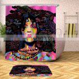 Cheap Black Woman Shower Curtain With Hook, African American Hot Sell African Women Shower Curtain thumbnail-6