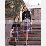 2019 NEW Three Quarter Sleeve Black Plaid Mom Daughter Dress Family Matching Outfit (this Link for Girls,1-12years) thumbnail-1