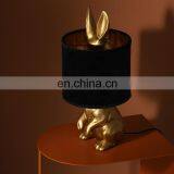 Wholesale High Quality Unique Design Rabbit Animal Shape Polyresin Desk Light Saving Energy Home Decor Resin Table Lamps thumbnail-2
