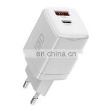 2021 New Trend 2 Charging Port USB A + USB C PD20W Wall Charger QC3.0 USB Charger Adapter for Phone 12 thumbnail-5