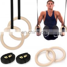 Wooden Gym Exercise Rings Heavy Duty Pull Up Rings Workout Fitness Rings