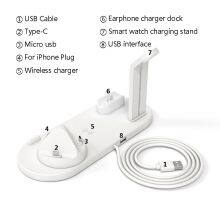 Online Hot Selling Wireless Charger Fast Charging 6 in 1 Wireless Charger Universal Station thumbnail-3