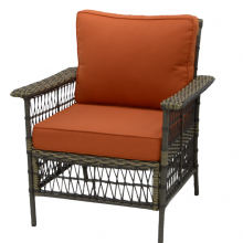 Living Accents 3pc Brown Steel Tudor Wicker Chat Set thumbnail-2