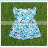 Latest Style Frozen Elsa Print Girls Summer Dresses Flutter Sleeve Dress for Baby Girl Childrens Boutique Clothing Dress thumbnail-6