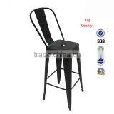 Black Color High Back Used Commercial Bar Stool High Dining Chairs thumbnail-1