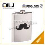 18/8 FDA High Quality Brushed 7oz Stainless Steel Hip Flask for Man