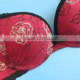 2016 Sexy Fuchsia/black Flower Pattern Under Bra thumbnail-4