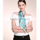 100% Silk Jacquard Shawl, Triangle Neck Scarf thumbnail-3