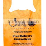 High End HDPE Plastic T shirt Bags for Restaurant Take Away