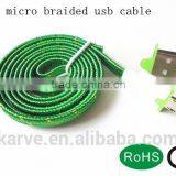 Wholesale Micro Braid Dual Color Flat Cable for Cellphone New Fashion