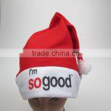 Logo Printing Plush Red Santa Hats thumbnail-3