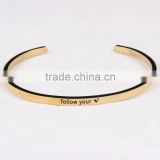 2016 Engraved Follow You 3.5mm Width Stainless Steel Inspired Bangle