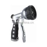 Spray Nozzle for Garden Hose / Hand Sprayer - Heavy Duty - Chrome Metal Watering Gun - LIFETIME GUARANTEE! - High Pressure - Car